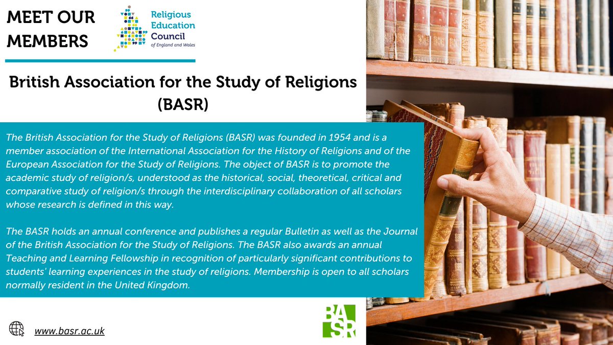 The REC provides a forum where national organisations with an interest in supporting  &amp; promoting religious education and RVE in schools &amp; colleges can share matters of common concern.

Learn about one of our members, The British Association for the Study of Religions, below⬇️