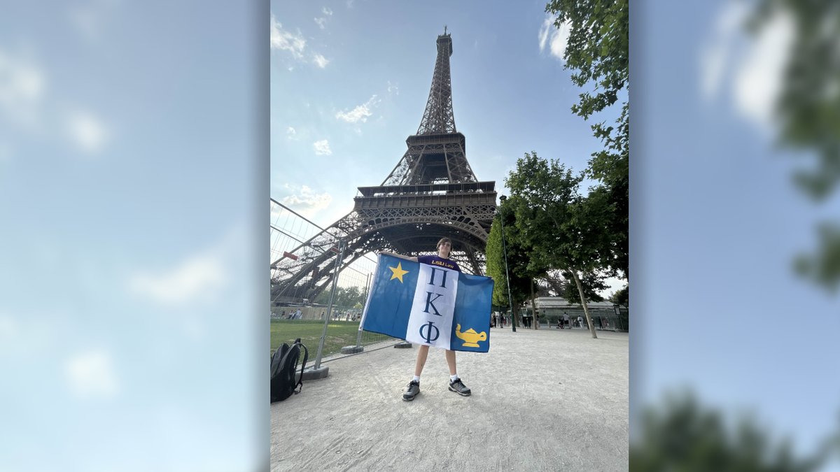 Check this out! Pi Kappa Phi alumnus Dominic Ross has been selected to participate in a summer program at the University of Jean Moulin III law school in Lyon, France! He even brought along his Pi Kapp flag for this epic photo at the Eiffel Tower! wp.me/p4lQ1-39F