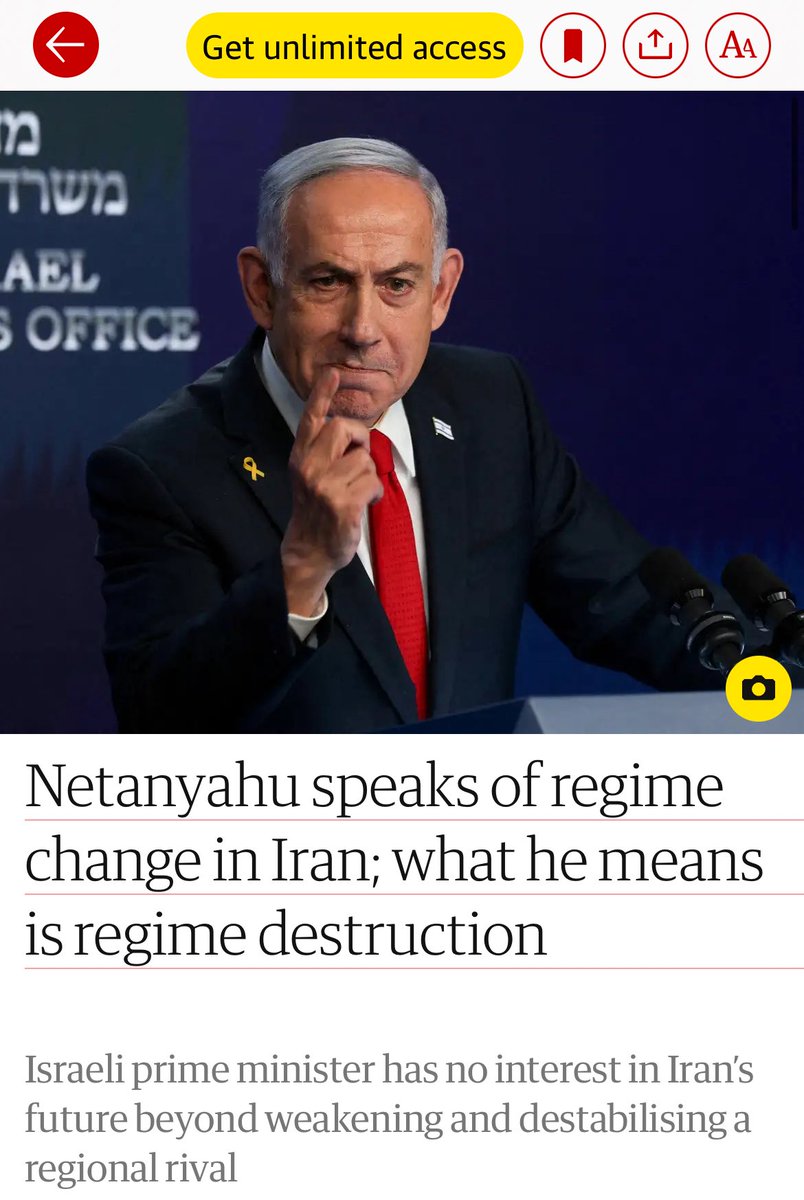 The Islamic Republic of Iran is a repressive theocracy that crushes its own people.  It’s also true that Israeli efforts, backed by the US, at regime change - with no plan for the next day - will likely, based on past ventures, make the West &amp; Iranians much *less* not more safe.