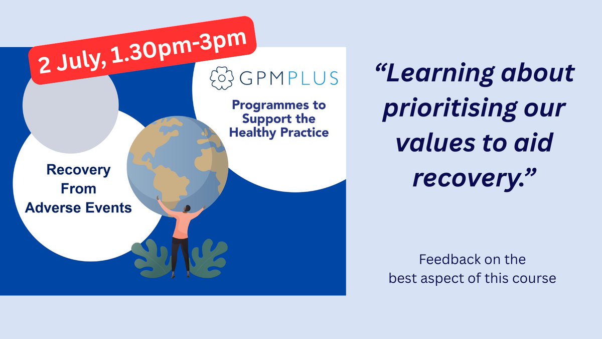 Book your place at next week's Recovery from Adverse Events course, taking place 2 July, 1.30pm on Zoom. It's a bite-sized workshop to help you recover in a healthy and sustainable way following an adverse event. Book your place at improval.com/event/384