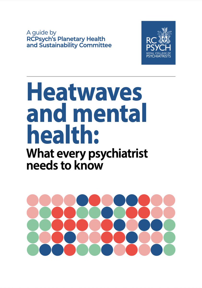 rcpsychGreen's tweet image. Thank you @DrLadeSmith & @rcpsych for launching our Heatwaves and Mental Health guidance at the International Congress Today.
Delegates can find the full document under Climate Cafe in their conference apps.
Join us at 12:55-13:55 for more climate conversations.