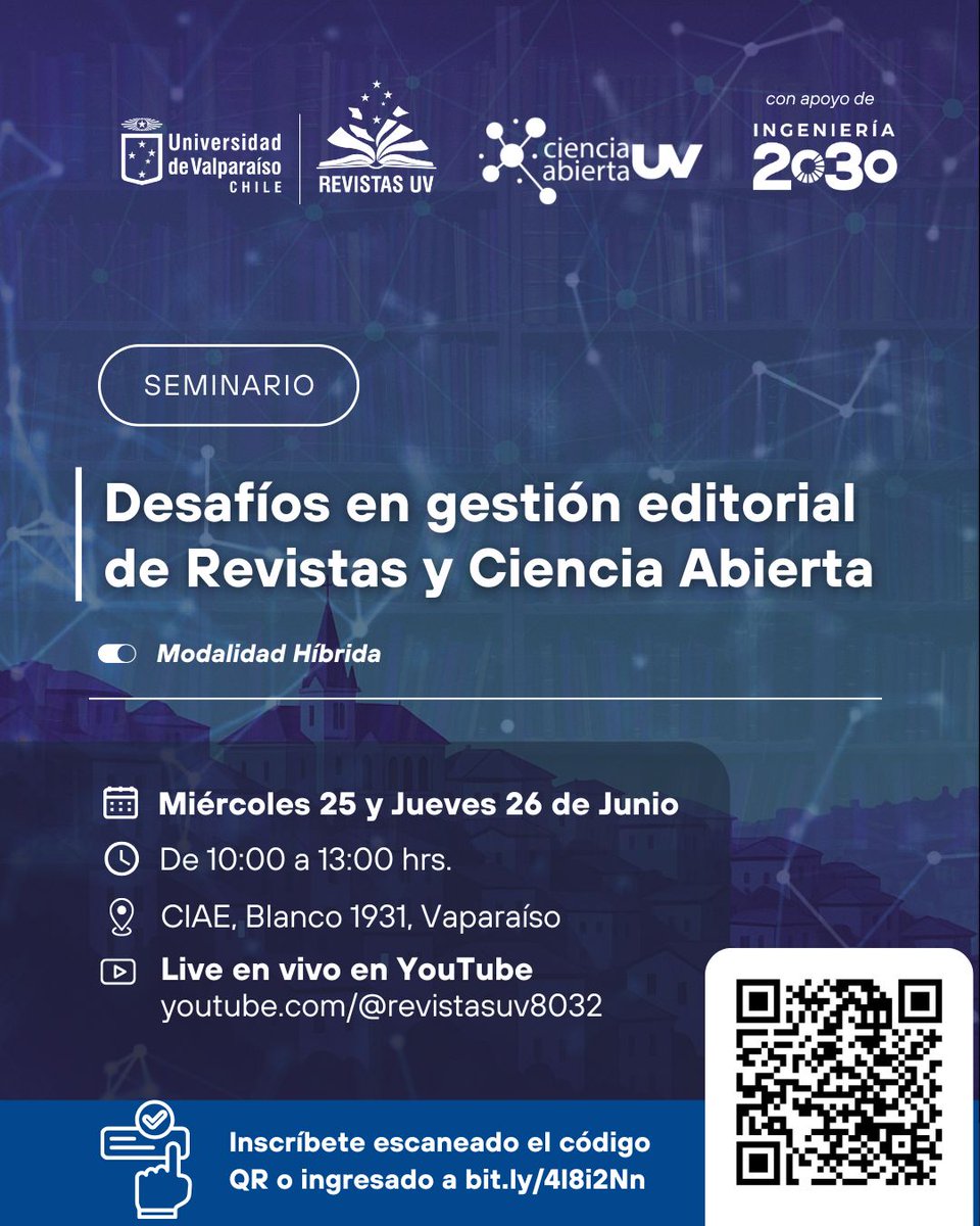 Julio Santillan-Aldana (@santillan) on Twitter photo Este 25 de junio conversamos sobre la "Adopción de prácticas de ciencia abierta por revistas de acceso abierto en América Latina y el Caribe", en la <a href="/uv_chile/">Unique Chile</a>.
📺 Síguenos en vivo desde: youtube.com/@revistasuv8032
ℹ️ Más información: bit.ly/4l8i2Nn
#OpenAccess #OpenScience Este 25 de junio conversamos sobre la "Adopción de prácticas de ciencia abierta por revistas de acceso abierto en América Latina y el Caribe", en la <a href="/uv_chile/">Unique Chile</a>.
📺 Síguenos en vivo desde: youtube.com/@revistasuv8032
ℹ️ Más información: bit.ly/4l8i2Nn
#OpenAccess #OpenScience