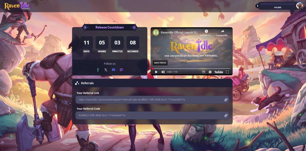 valadao_nft's tweet image. RAVEN IDLE NOVO JOGO DOS CRIADORES DO RAVENQUEST! @RavenIdle @RavenQuestGame
Dessa vez é jogo idle, pouco tempo por dia, jogo de clique, gerenciamento rpg, bem interessante!
Gravei vídeo, se tudo der certo, vou postar hoje!
Entre e faça sua conta: ravenidle.com/en/auth/regist…