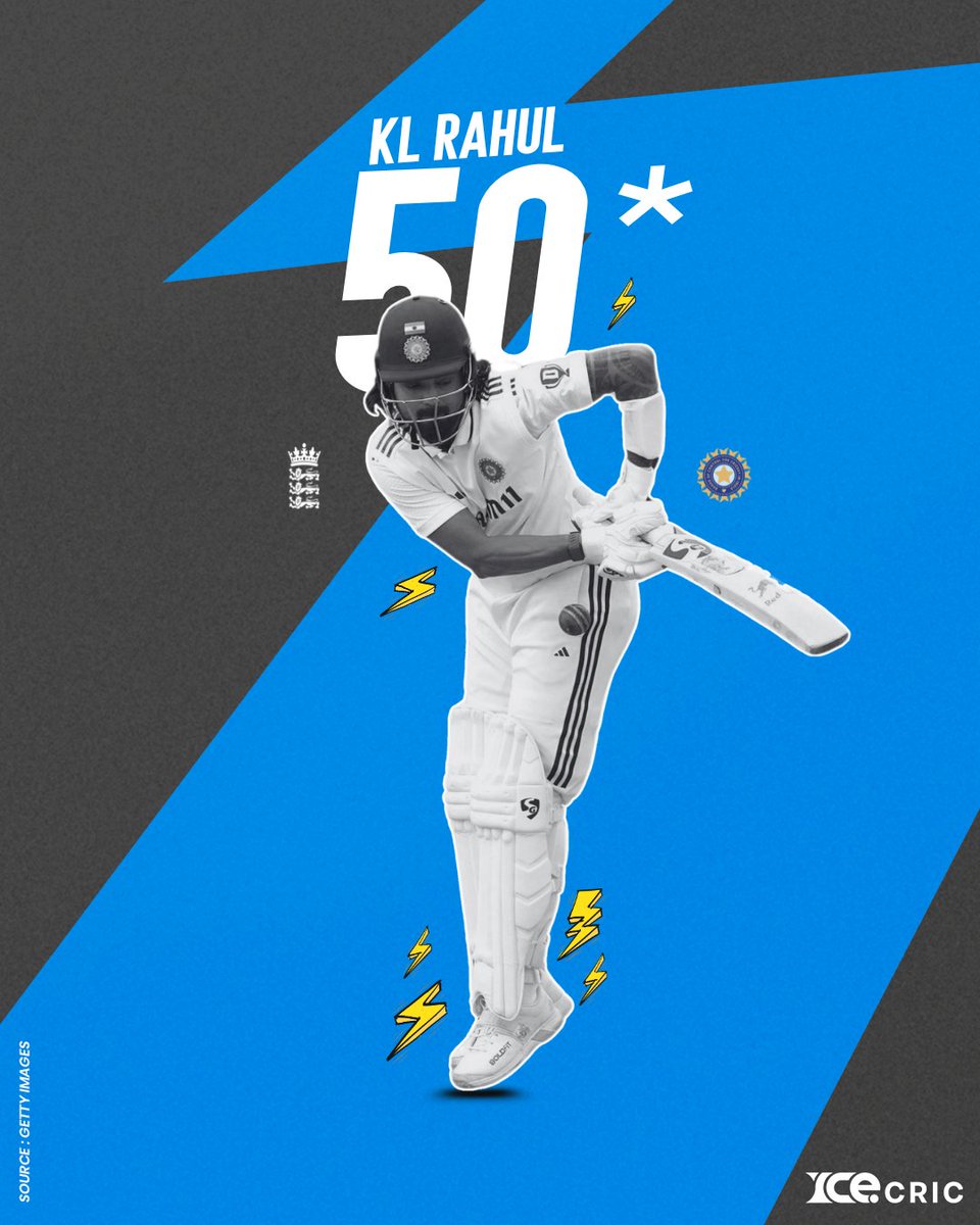 icecric_news's tweet photo. Half-century & Counting...
#KLRahul steadies the ship with a gritty 50* against England โ can he turn it into a big one? ๐ฅโก
#ENGvsIND #TestCricket #CricketHighlights #FiftyUp #IndianCricket #WTC2027 #ShubmanGill #CricketonICE #ICECricNews https://t.co/bIviiIqo5g