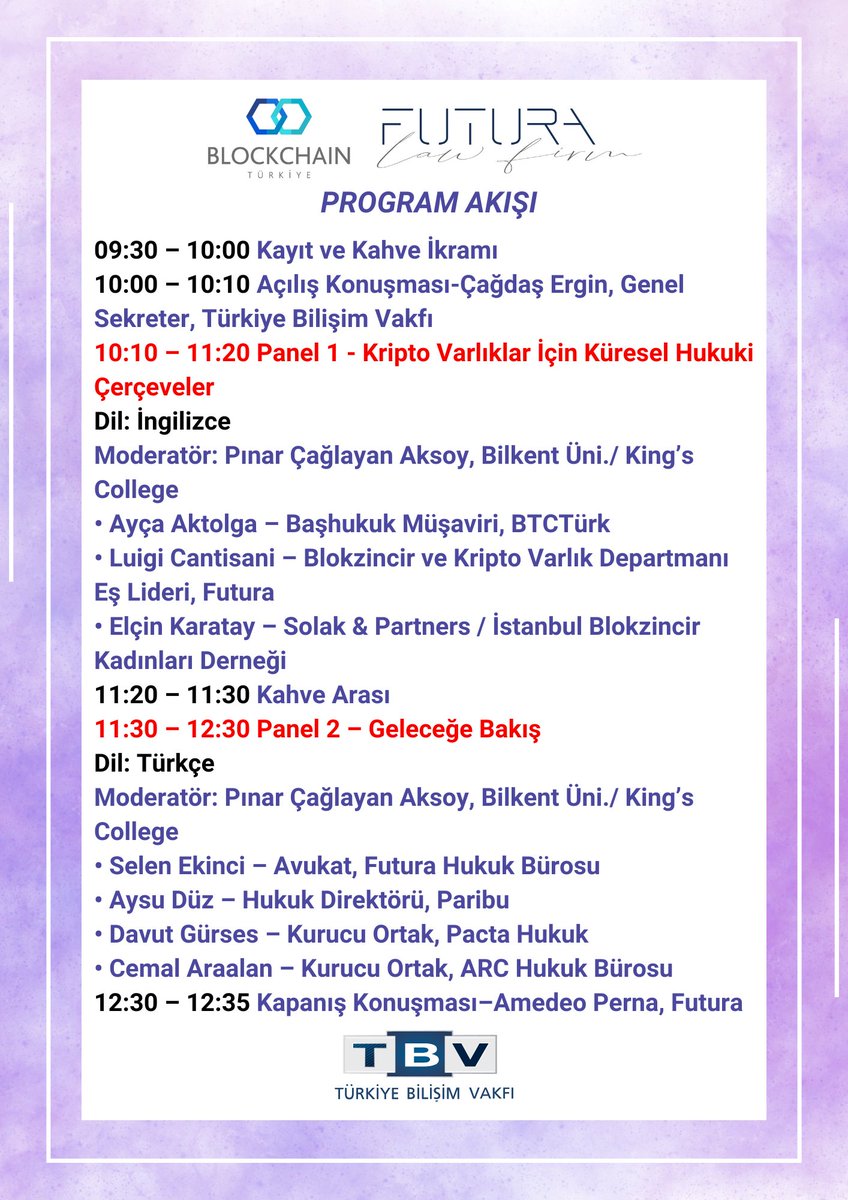 🔔Etkinlik Duyurusu | Kripto Varlıklar: Küresel Hukuki Çerçeveler ve Gelecek Perspektifleri

27 Haziran 2025, Cuma
Saat: 09.30 – 12.30
Yer: Eczacıbaşı Holding, Kanyon

Detaylar ve Kayıt: lnkd.in/gXs9gxUT