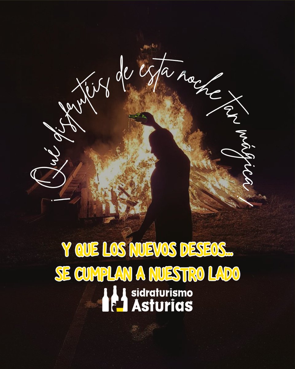 Ya está aquí la☝️ fiesta del #verano 👉 La noche mágica de San Juan 🔥✨
Echa un 👁️ a este #sabiasque
Feliz noche #sidraturistas, que nada os impida echar lo malo, para que lo bueno venga y para que sea fetén👉🏻 <a href="/SidraturismoAst/">Sidraturismo Asturias</a> 🥰🍾🧳 ¿te apuntas? 👇🏻 reserva.sidraturismoasturias.es