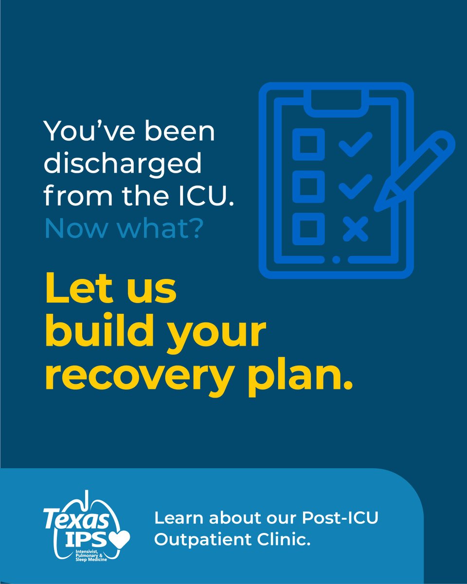 Transitioning from ICU to home can be challenging. Texas IPS offers comprehensive post-discharge support, including follow-up care and rehabilitation, to help you regain strength and confidence. Learn more about our approach: texasips.com/post-ICU-outpa…
