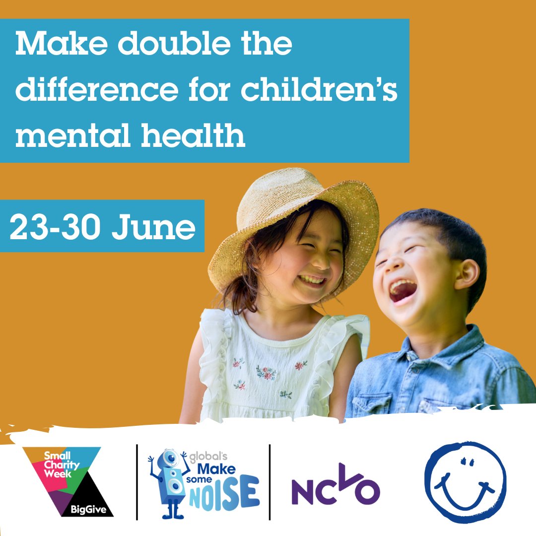 Blue Smile (@bluesmilecam) on Twitter photo Donate now and every pound will make double the difference for children's mental health in Cambridgeshire! For one week only- until midday 30th June.
Find out more and donate at: donate.biggive.org/campaign/a05WS…
<a href="/BigGive/">Big Give</a> <a href="/makenoise/">Global's Make Some Noise</a> <a href="/NCVO/">NCVO</a>
#SmallCharityWeek #ChildrensMentalHealth Donate now and every pound will make double the difference for children's mental health in Cambridgeshire! For one week only- until midday 30th June.
Find out more and donate at: donate.biggive.org/campaign/a05WS…
<a href="/BigGive/">Big Give</a> <a href="/makenoise/">Global's Make Some Noise</a> <a href="/NCVO/">NCVO</a>
#SmallCharityWeek #ChildrensMentalHealth