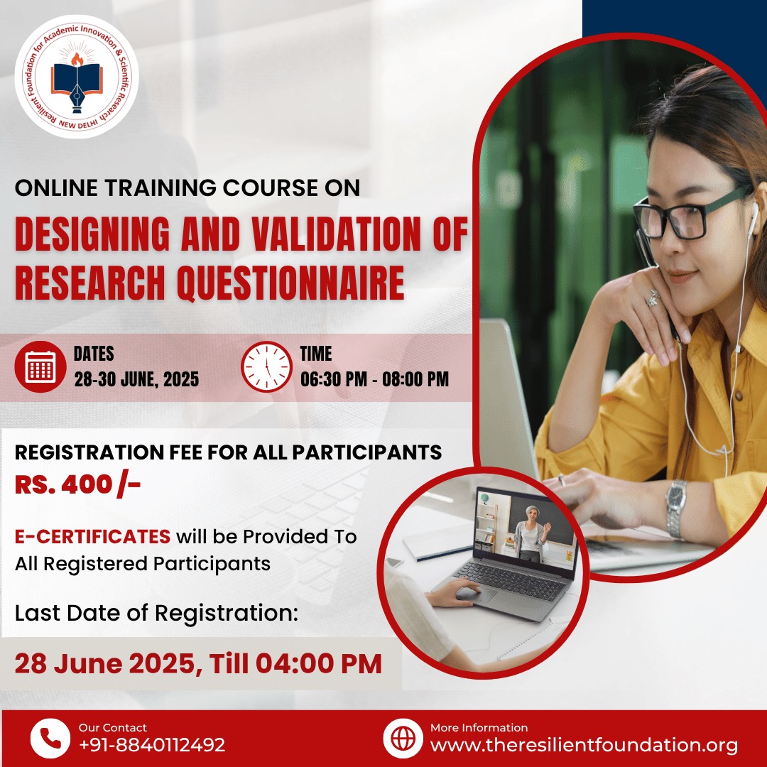 resilient_fdn's tweet image. 👩‍💻 Are you ready to upgrade your research skills from the comfort of your home?

Want to do a research study but not sure how to make a good questionnaire? 

#ResearchTraining #OnlineWorkshop #QuestionnaireDesign #ResearchSkill #EducationalEvent #Ecertificate #ResilientFoundation