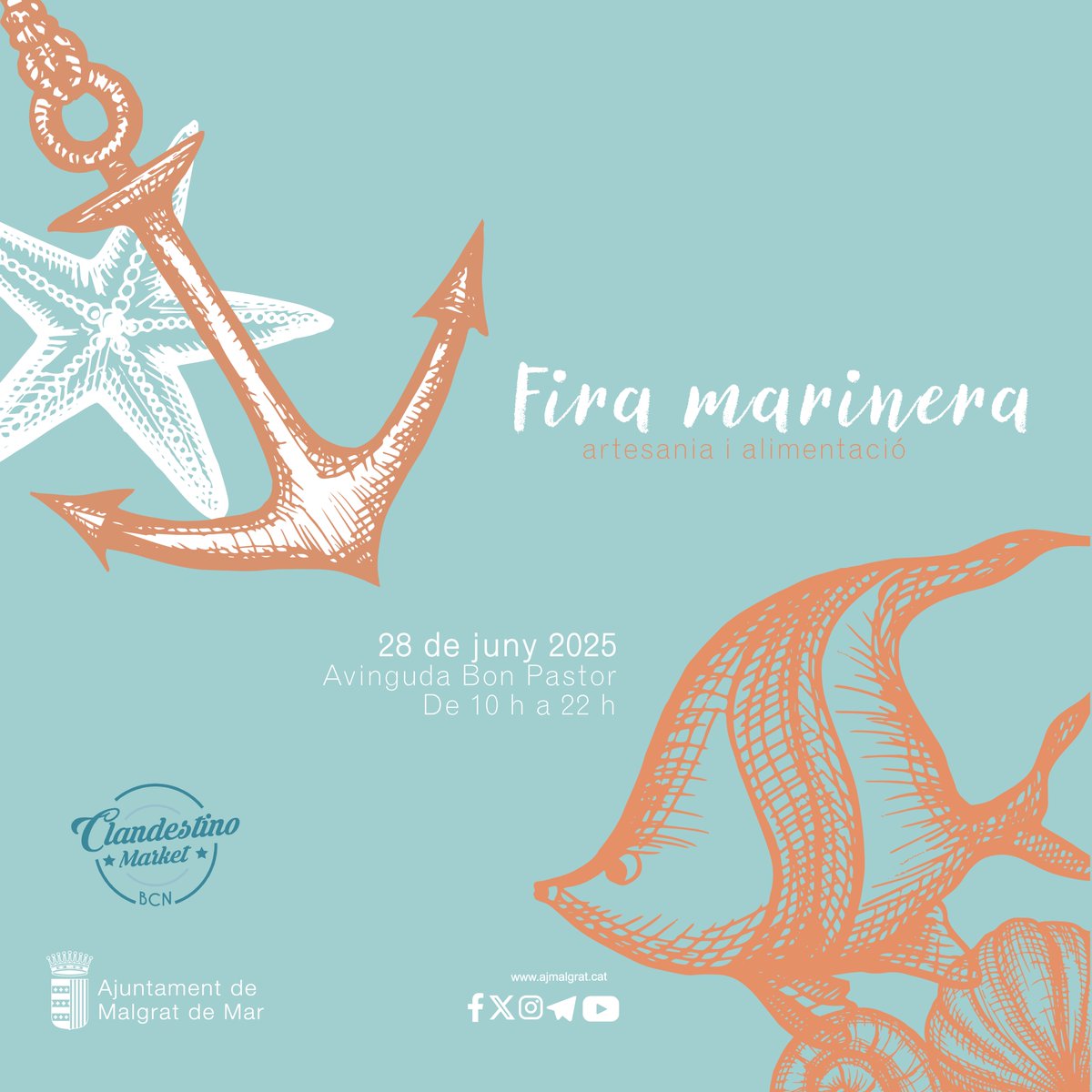 ▶️Nova edició de la Fira Marinera a l'avinguda Bon Pastor, aquest cap de setmana

✅ Des de les deu del matí i fins a les deu de la nit

➕Info👇
ja.cat/tXGdm

#malgratdemar #comerç