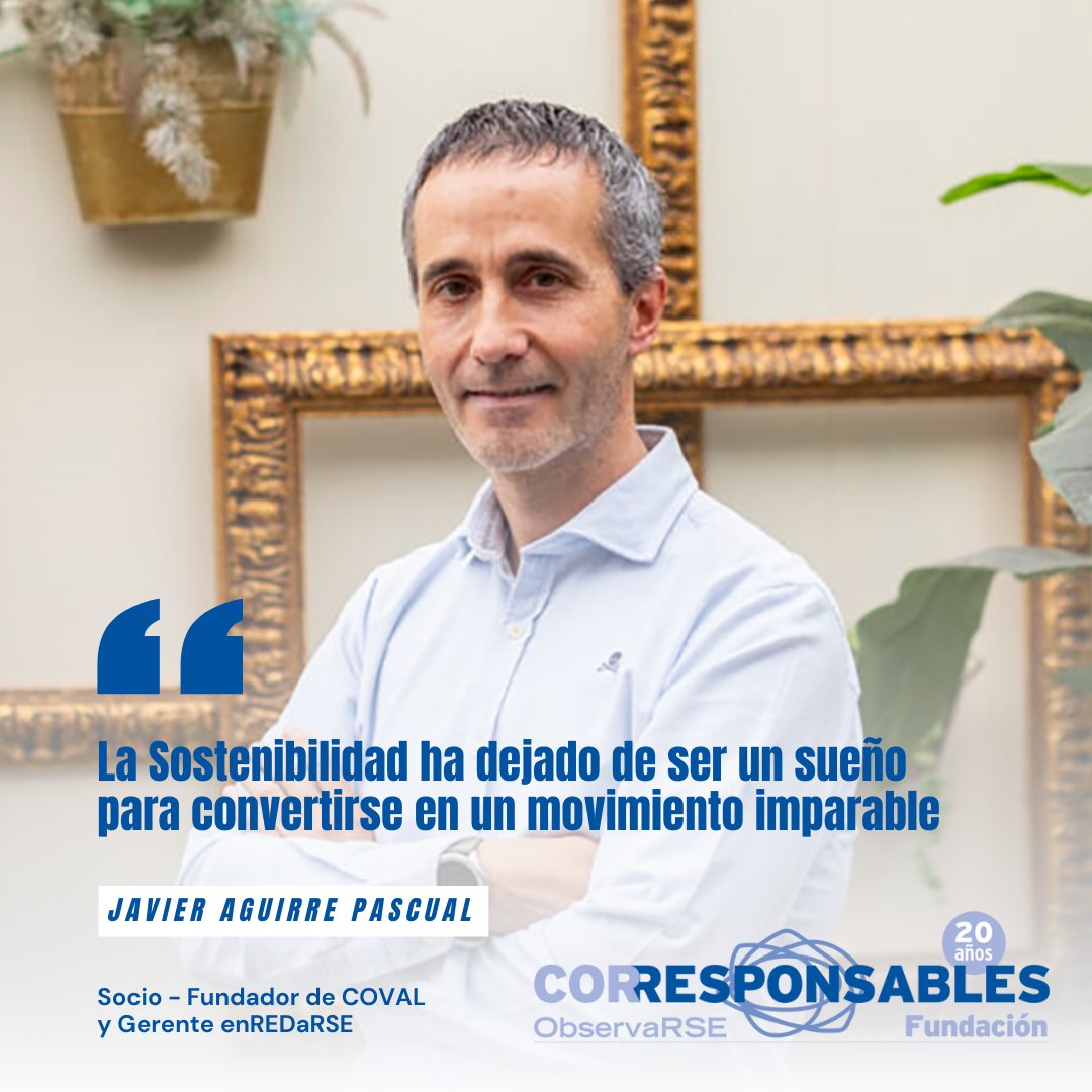 🌱 “La #Sostenibilidad ha dejado de ser un sueño para convertirse en un movimiento imparable”

Javier Aguirre Pascual (enREDaRSE / <a href="/covalcon/">ＣＯ▼▲Ｌ</a>) nos habla en #Corresponsables sobre propósito, #alianzas y el paso del nicho a lo transversal

👉 corresponsables.com/20aniversarioc…