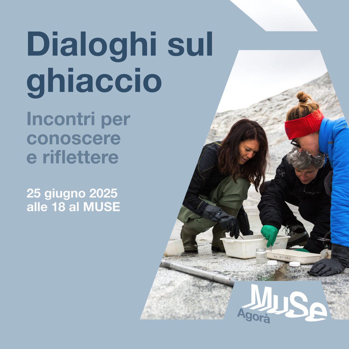 “Dialoghi sul ghiaccio”: Voci dai ghiacci. Segnali di un pianeta che cambia 🌍
Con Ferdinando Cotugno, giornalista ambientale, e Giovanni Baccolo, glaciologo
📆 Mercoledì 25 giugno 2025, alle 18 al #MUSETrento
Scarica il CS ➡️ bit.ly/VociGhiacciMUS…
#pressMUSE
