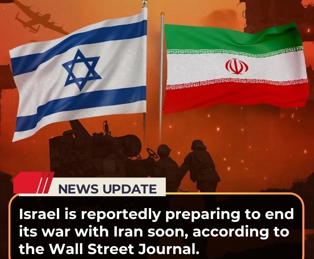 📢 Israel is reportedly preparing to end its war with Iran soon, according to the Wall Street Journal.
#IranIsraelConflict