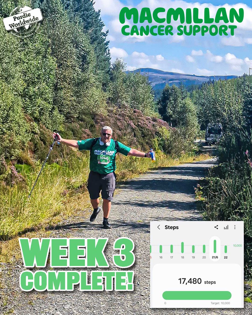 It may have been his birthday yesterday, and he was out doing a full shift on Saturday, but our fearless leader has completed his third week, managing 10k steps every single day!

Can he keep it going for the final week? Tune in all this week to find out!

We're almost at 60% of