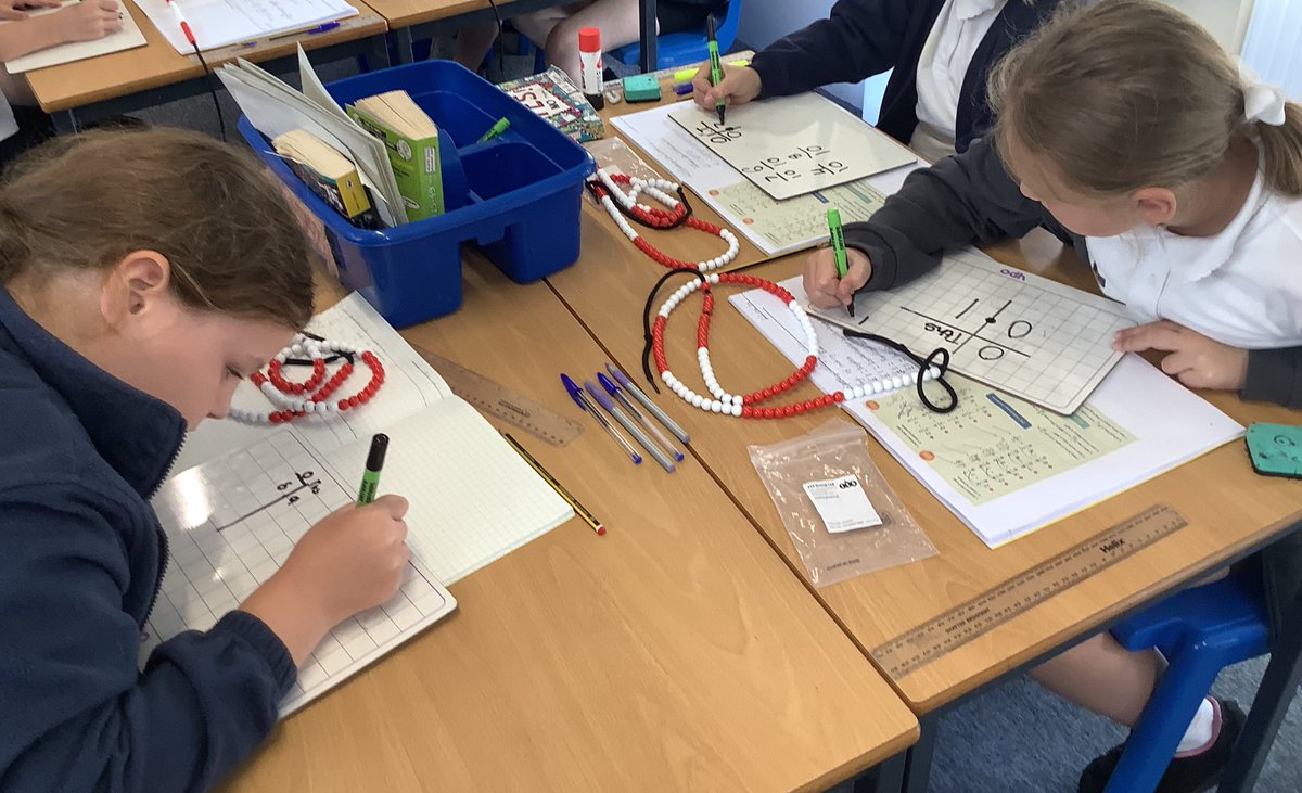 This morning Year Four have been using their old friend the bead string to help them investigate tenths. <a href="/first4maths/">First4Maths</a>