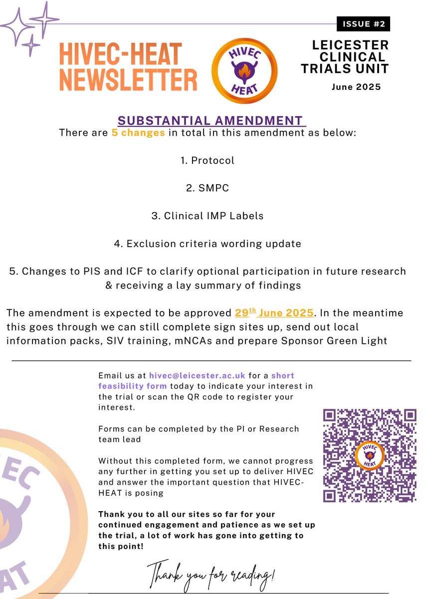 HIVEC-HEAT (@hivec_heat) on Twitter photo HOT OFF THE PRESSES. Our June Newsletter.
Read below for our updates on the trial.
<a href="/CombatCancer/">Combat Medical #HIVEC #HIPEC</a> <a href="/LeicesterCTU/">Leicester Clinical Trials Unit</a> HOT OFF THE PRESSES. Our June Newsletter.
Read below for our updates on the trial.
<a href="/CombatCancer/">Combat Medical #HIVEC #HIPEC</a> <a href="/LeicesterCTU/">Leicester Clinical Trials Unit</a>