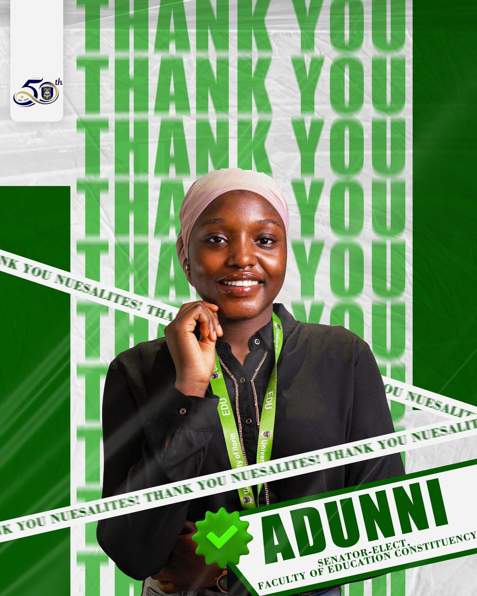 Adunni189's tweet image. With a heart full of joy , I express my deepest gratitude for re-electing me as your senator. Your confidence in me is a privilege, and I promise to work tirelessly to address your concerns, listen to your voices, and continue to represent our faculty with integrity and passion.