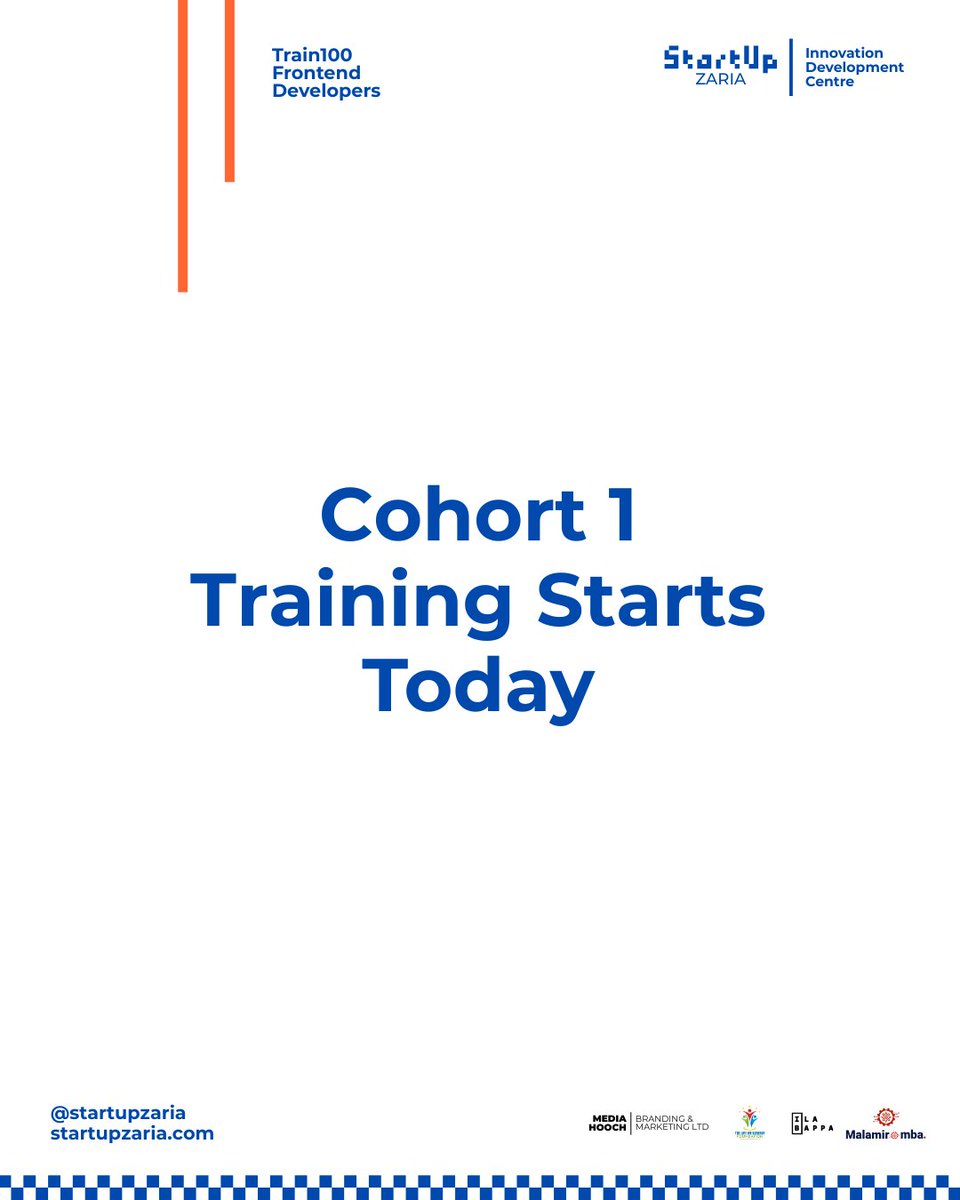 The training starts today.  #Train100Frontenddevelopers

cc <a href="/startupzaria/">StartUp Zaria - Innovation Development Centre</a>