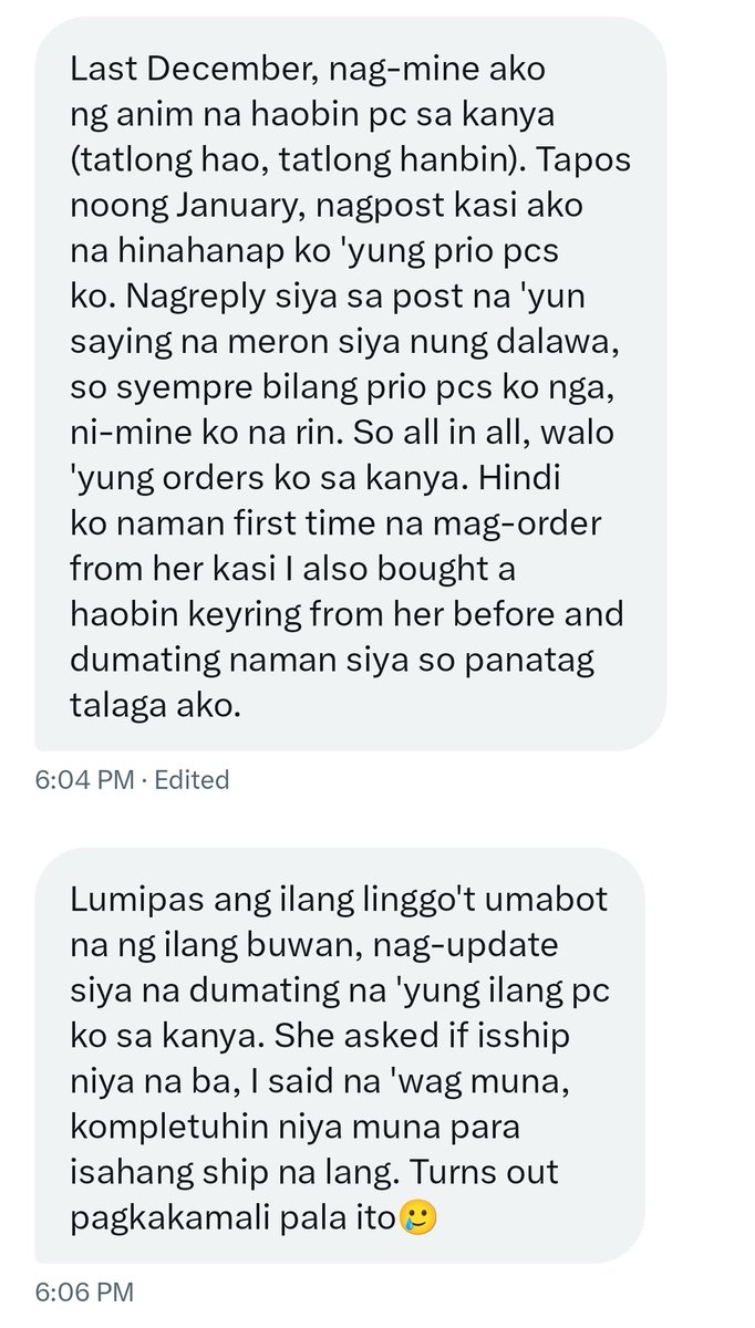 violins_clovers's tweet photo. another post request by ali's current buyer. Sa mga IRL friends ni Ali dyan or have regular communication with her, pakisabi naman po na mag-reply sya sa buyers nya.
@rshianart @alicollectz
#aligorithm https://t.co/cNphqylqXC