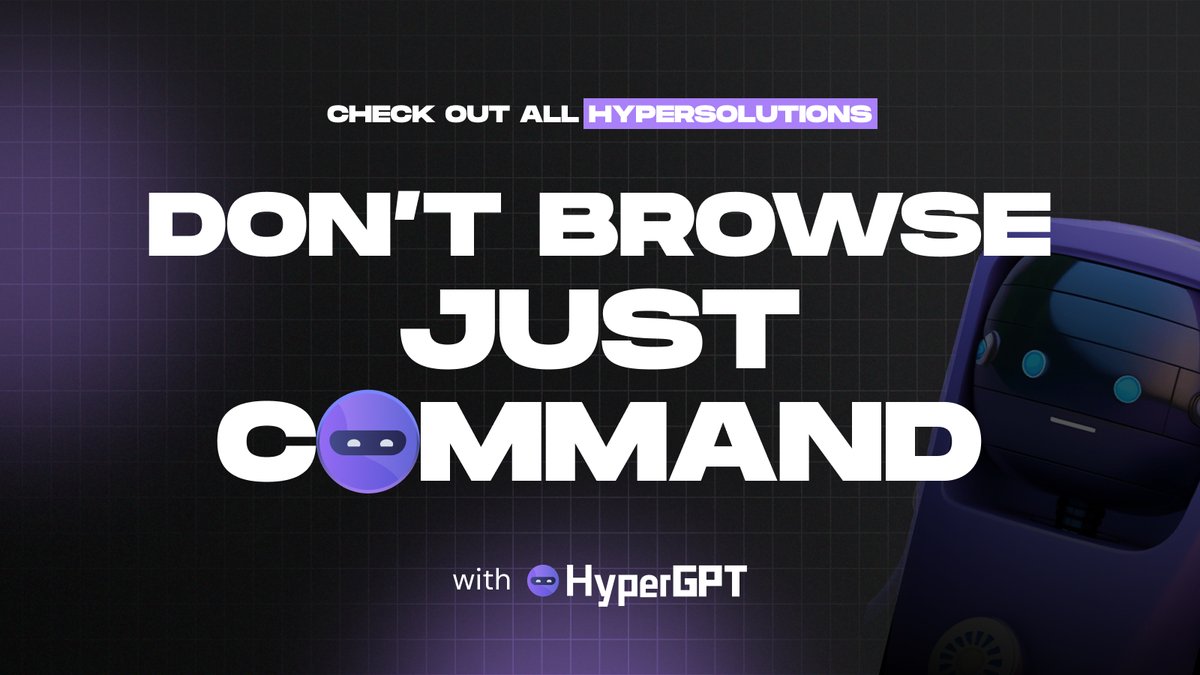 You don’t browse the #Web3. 
You command it. With #HyperGPT. 😎

#AI #Crypto #HyperGPT