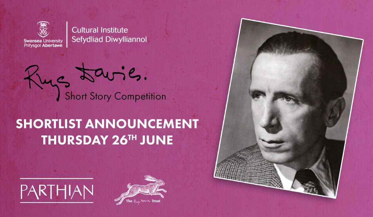 📢THURSDAY 📢

We'll be unveiling this year's rich crop of writers in the running for this year's Rhys Davies Short Story Award!  

All finalists will be published in an anthology in October from Parthian Books, with the overall winner also receiving £1000! 🥇