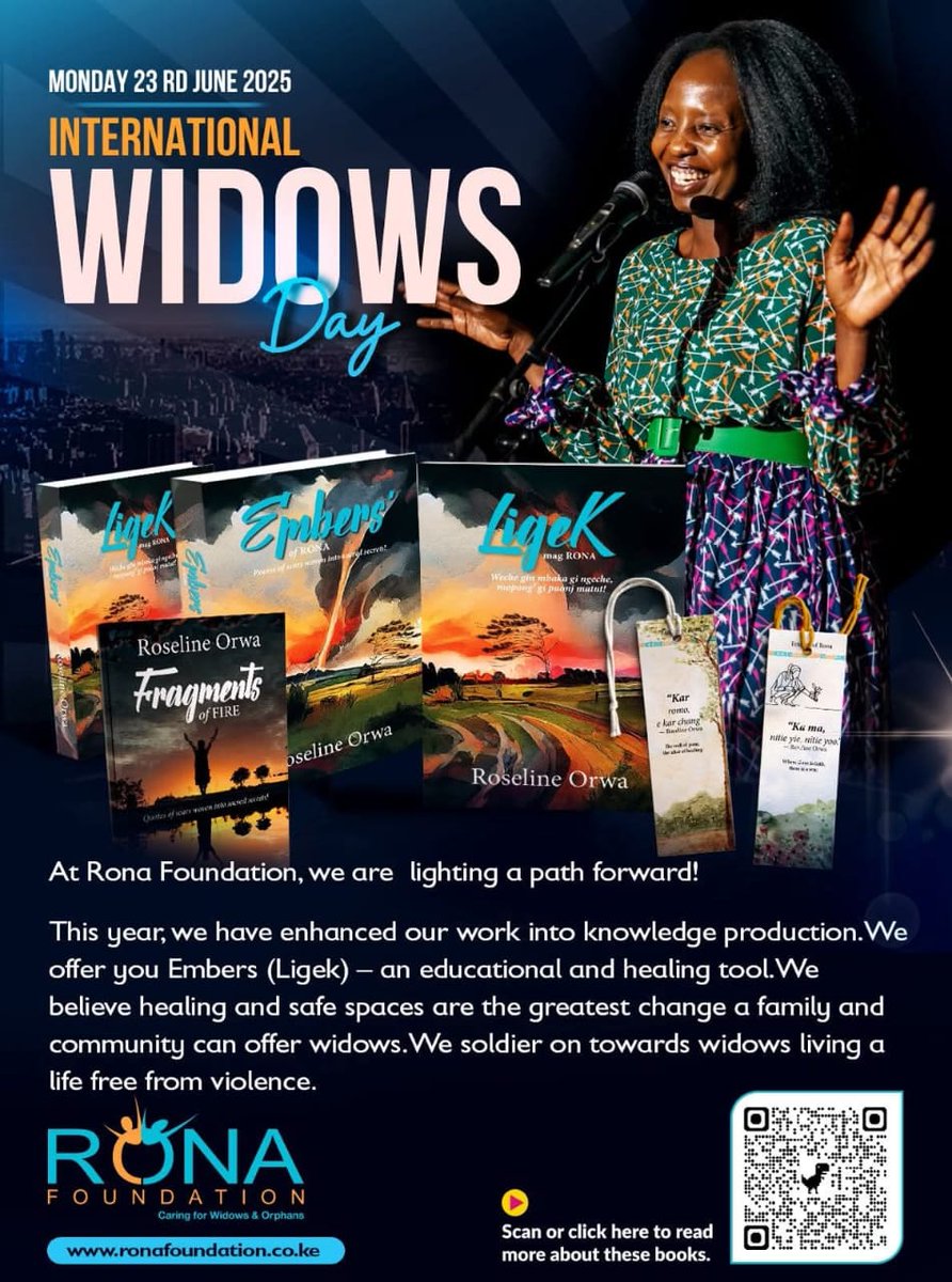 Rona Foundation (@ronafoundation) on Twitter photo This International Widows Day 2025, we honour widows’strength.
At Rona Foundation,we turn pain into purpose through Embers,Ligek& Fragments.
We call for dignity, justice,and safe spaces.
Widows deserve freedom from silence and violence.
#HealingAndJustice #Embers
<a href="/roselineorwa/">Roseline Orwa</a> This International Widows Day 2025, we honour widows’strength.
At Rona Foundation,we turn pain into purpose through Embers,Ligek& Fragments.
We call for dignity, justice,and safe spaces.
Widows deserve freedom from silence and violence.
#HealingAndJustice #Embers
<a href="/roselineorwa/">Roseline Orwa</a>