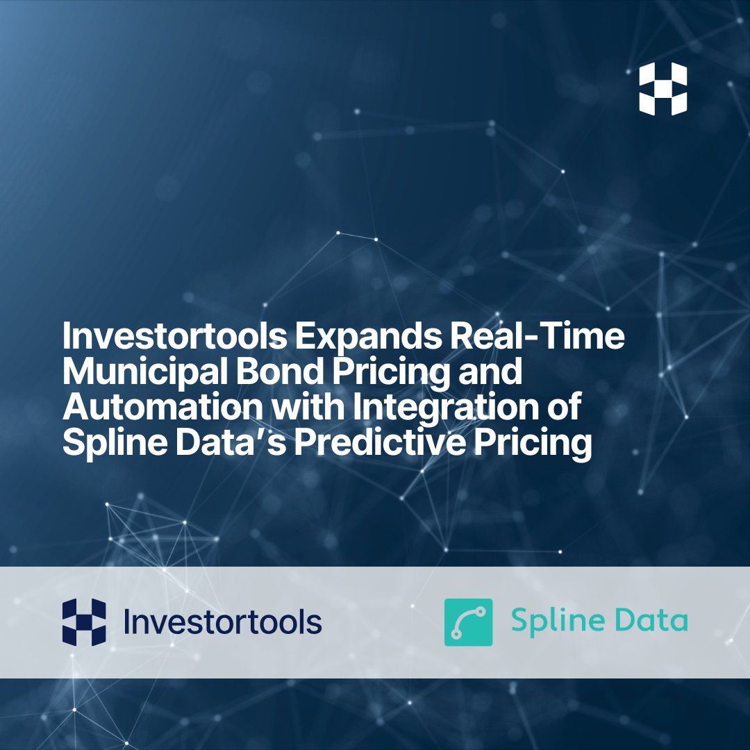 <a href="/Invtools/">Investortools</a>  is excited to announce the integration of Spline Data’s Predictive Municipal Bond Pricing into the Investortools platform. 

With the new partnership, Investortools' users now have access to an advanced pricing algo that produces real-time bid and offer price