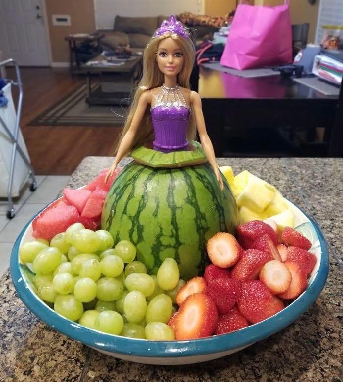 TweetyTea19's tweet image. Another creative way to serve #fruit #entertaining #Barbie fruit salad