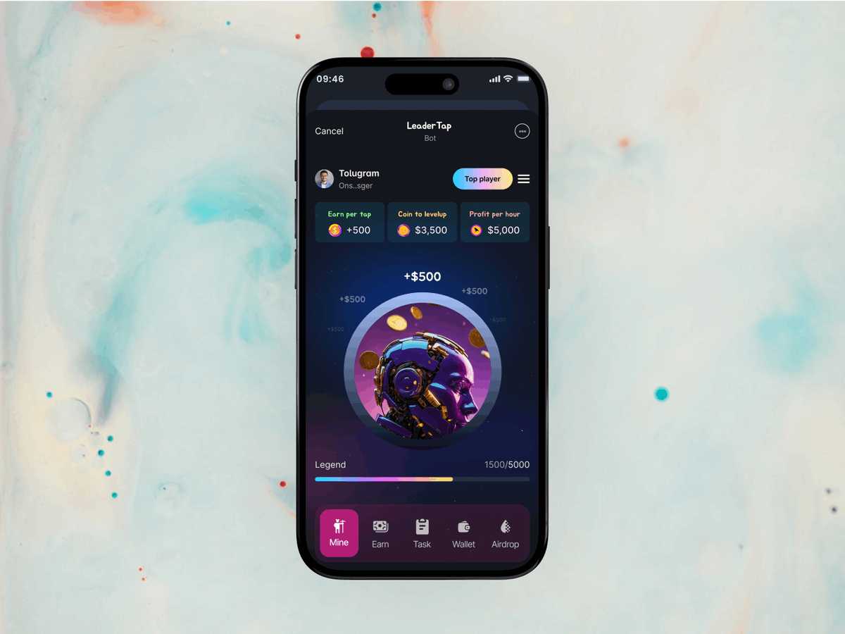 Tolugram's tweet image. I designed this Telegram bot UI for Leader Tap, clean, bold, and built for engagement.
Same layout, two backgrounds: one earthy, one cosmic, each setting a distinct tone.
If you’re building in Web3 or crypto, Kindly reach out
#UIDesign #TelegramBot #CryptoDesign #Web3UI