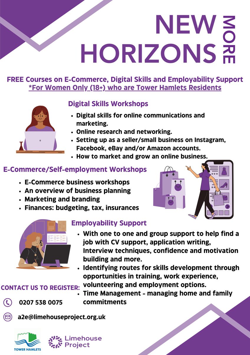 #UpYourSkills! 🚀
Boost your confidence &amp; gain skills in digital tools, e-commerce &amp; business startup.

✅ New Horizon starts early July – next round in September!

📣 Spread the word—share with friends &amp; fam!

#Santander #LHP #CommunitySkills #NewHorizons