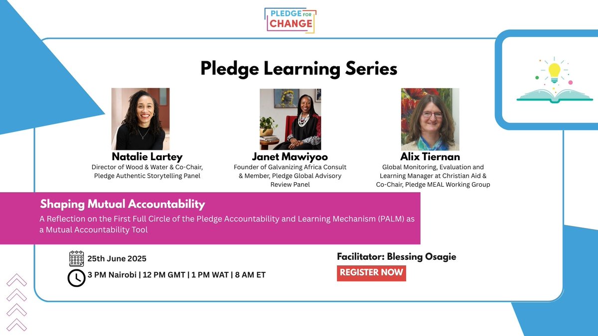 Kuja_Platform's tweet image. Join us for Session 4 of the Pledge Learning Series as we reflect on the first full cycle of PALM and how it&apos;s driving change through Southern-led insights and the MEAL Working Group.
🔗 Register now: bit.ly/3HQRbY1
#PledgeForChange #MutualAccountability #PALM