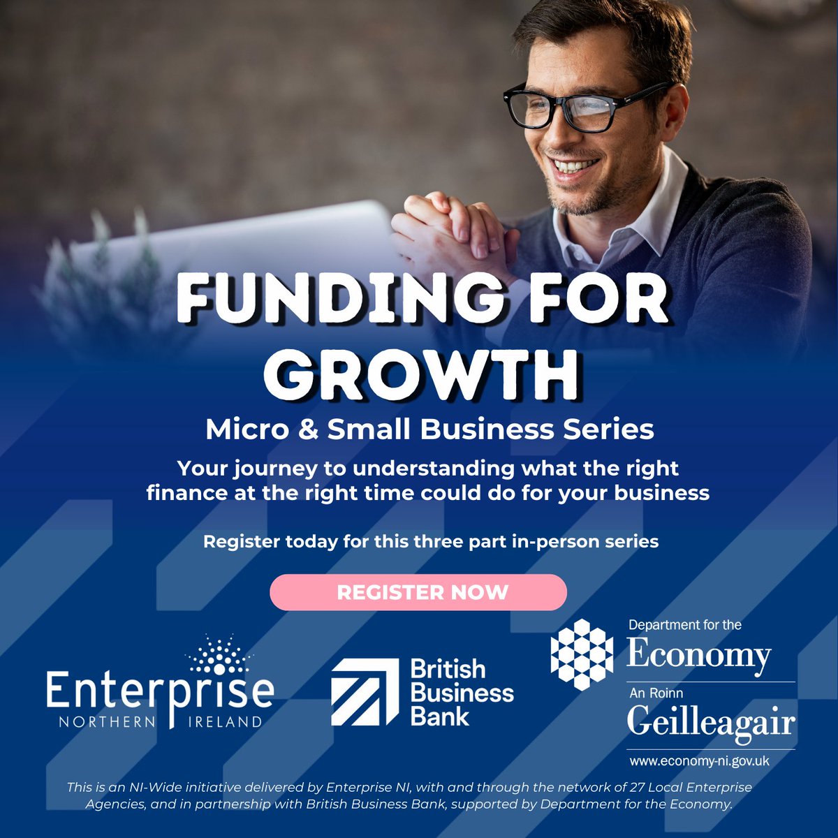 Enterprise NI (@enterpriseni) on Twitter photo Just 3 Days to Go!
Join us this Thursday for a power-packed morning of expert insights, support, and local success stories at Session 3 of our Funding for Growth series.
📅 Thurs 26th June
📍 CIDO, 9:30am - 1:30pm
🔗 Register now: bit.ly/FFGSeries
<a href="/BritishBBank/">British Business Bank</a> <a href="/Economy_NI/">Economy NI</a> Just 3 Days to Go!
Join us this Thursday for a power-packed morning of expert insights, support, and local success stories at Session 3 of our Funding for Growth series.
📅 Thurs 26th June
📍 CIDO, 9:30am - 1:30pm
🔗 Register now: bit.ly/FFGSeries
<a href="/BritishBBank/">British Business Bank</a> <a href="/Economy_NI/">Economy NI</a>