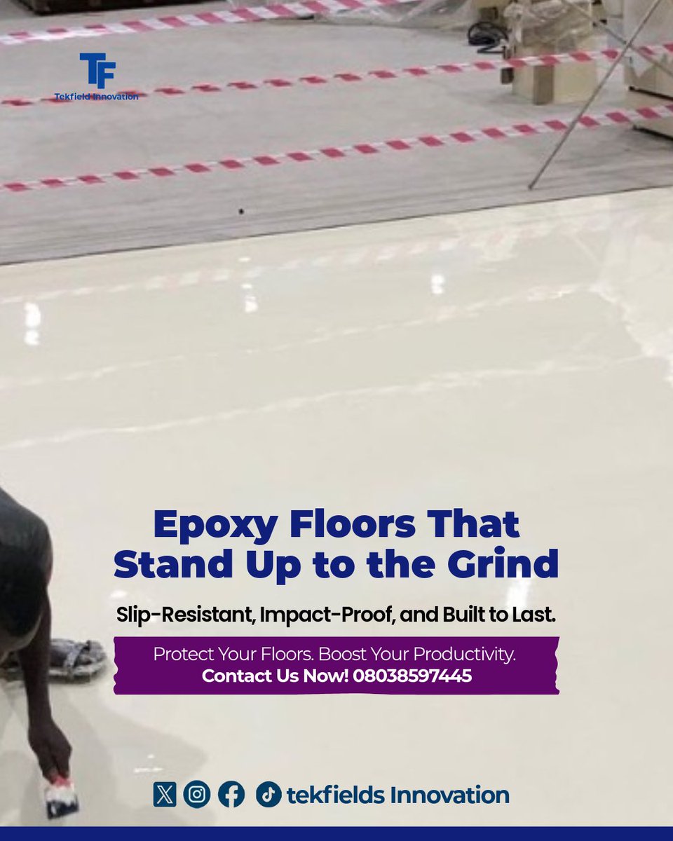 tekfieldent's tweet image. Built tough for your factory floors—our epoxy solutions protect your workspace so you can focus on what matters most: quality and safety.
 #factorystrong #epoxyforindustries #safeanddurable #builttoperform