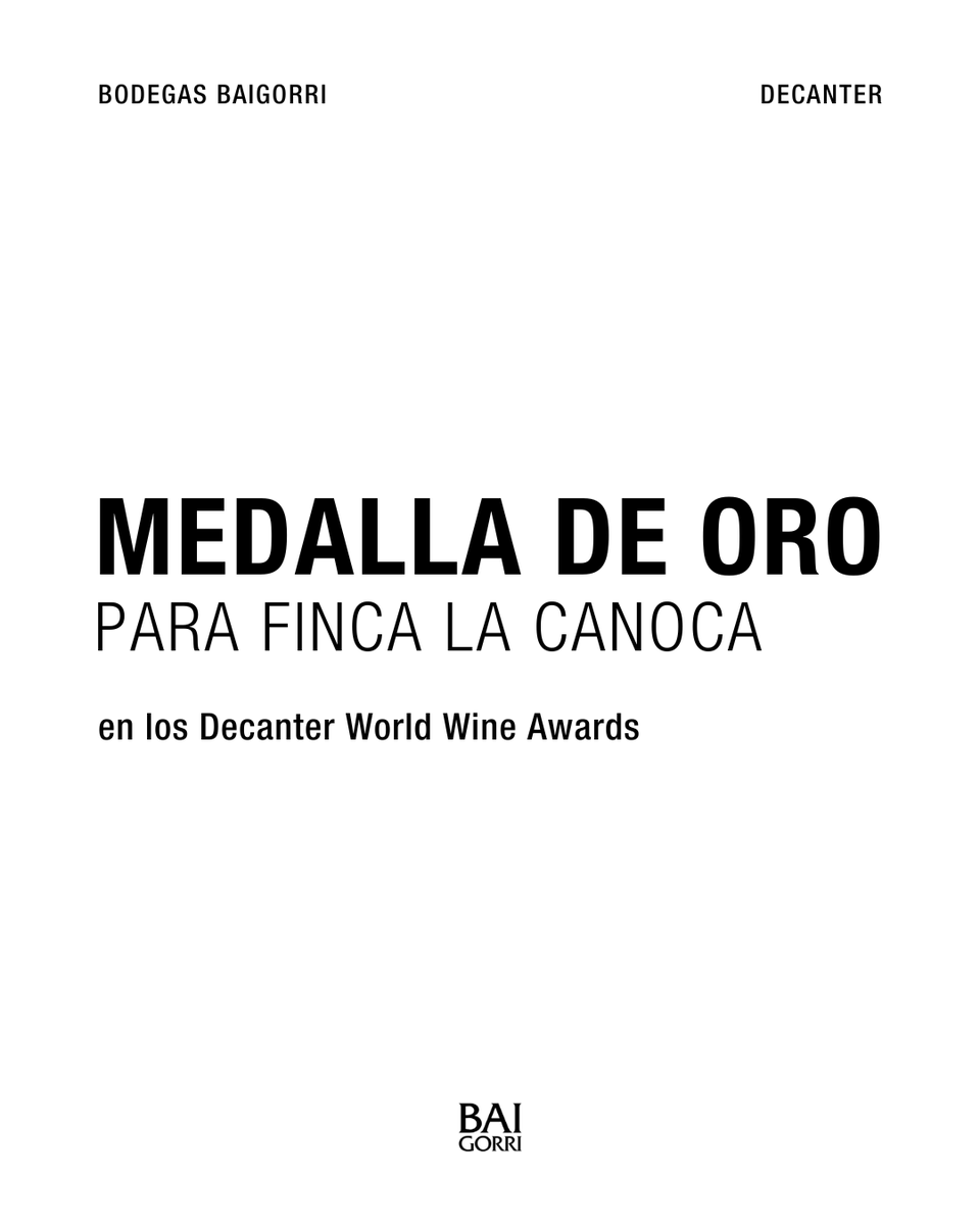 BodegasBaigorri's tweet image. Finca La Canoca ha obtenido medalla de Oro y 95 puntos en los #Decanter World Wine Awards.

Te contamos más sobre este vino en nuestra web.
✖️ bodegasbaigorri.com/producto/baigo…
-
Finca La Canoca has won a Gold Medal and 95 points at the #Decanter World Wine Awards.