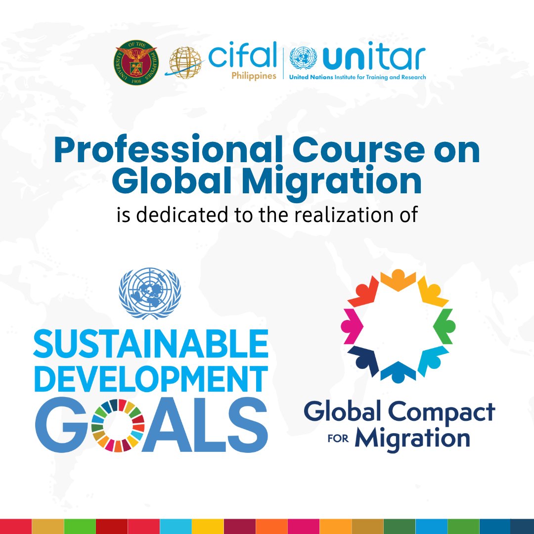 🌍 The Professional Course on Global Migration (PCGM) is an initiative dedicated to the realization of the 2030 Agenda for Sustainable Development particularly SDG 5, SDG 8, and SDG 10.

PCGM brochure: bit.ly/2025PCGMCourse…
PCGM application form: bit.ly/2025PCGMApplic…