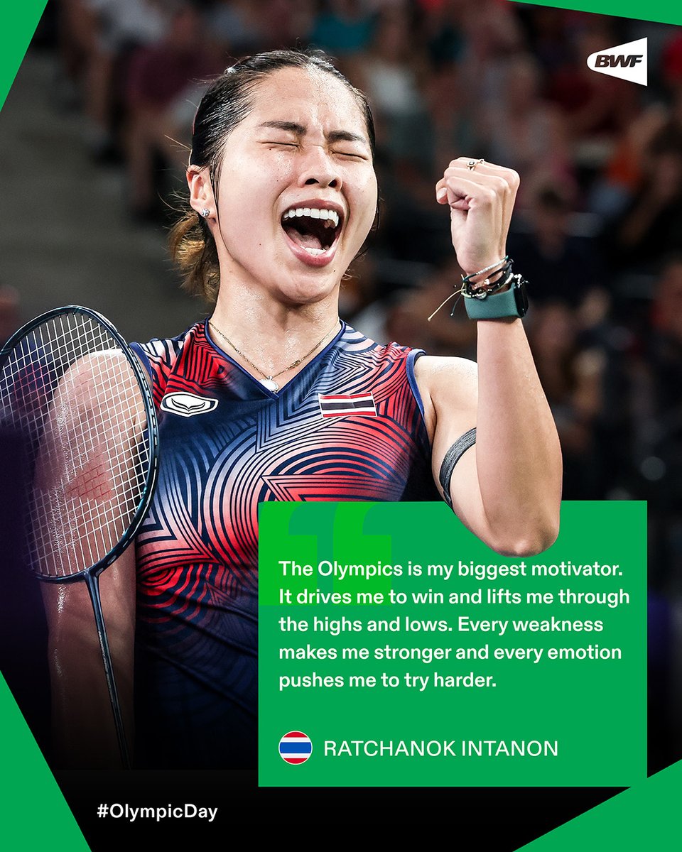 bwfmedia's tweet image. What fuels 🇹🇭 Ratchanok Intanon. ❤️‍🔥

#OlympicDay #LetsMove #MondayMotivation

@Olympics