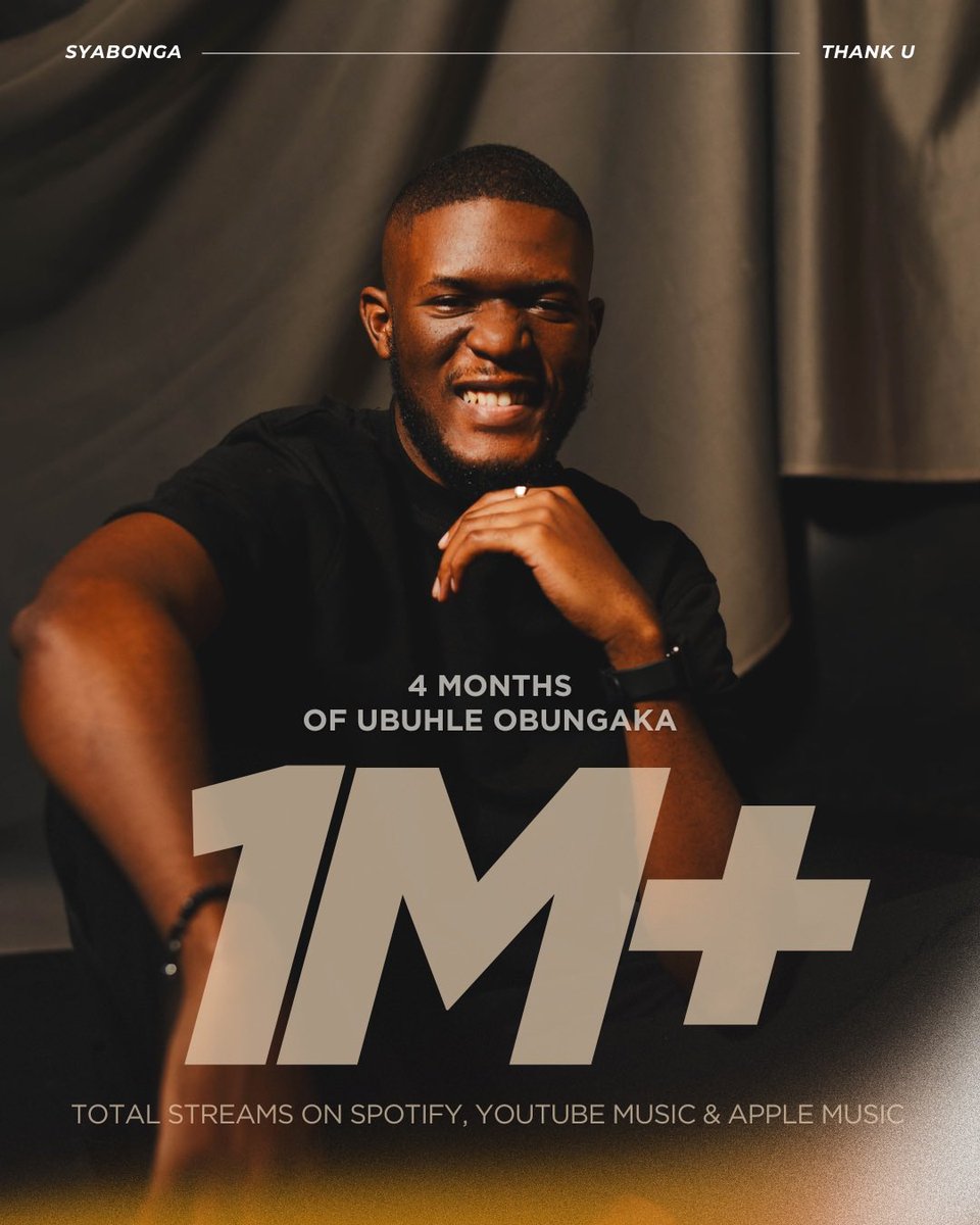 We’ve made it to a million plays across streaming platforms. Thank you all very, very much, man 😁🙏🏽✨