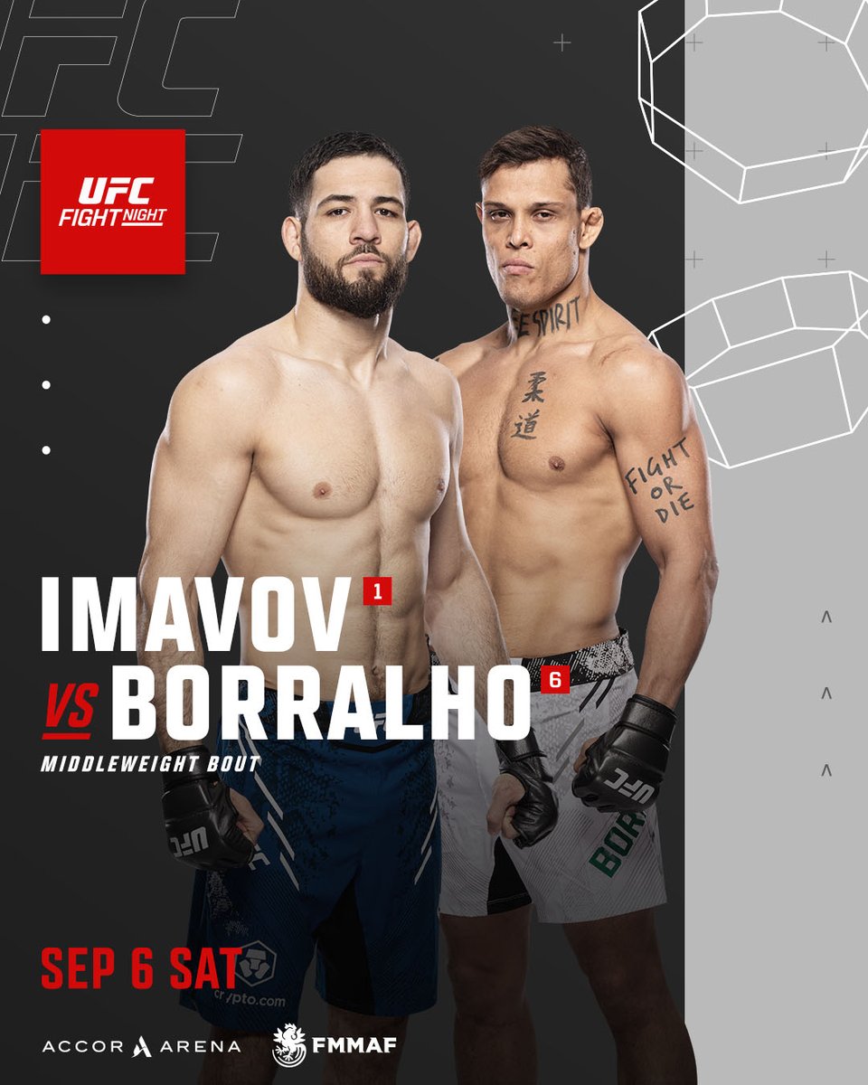 Middleweight Madness in our #UFCParis main event 🔥

🇫🇷 @Imavov1 vs <a href="/BorralhoCaio/">Caio Borralho</a> 🇧🇷