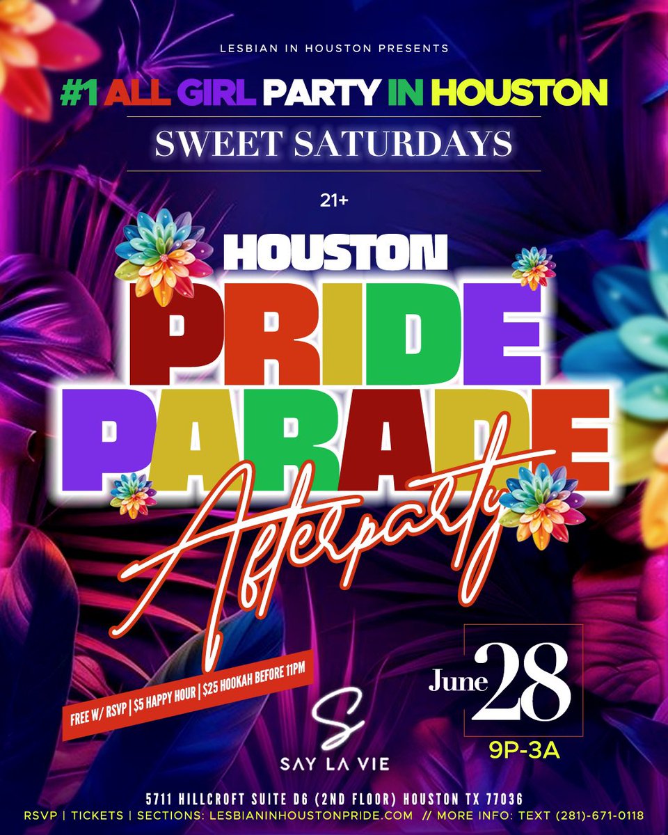 LesbianInHTX's tweet photo. 🚨 LESBIAN IN HOUSTON OFFICIAL PRIDE WEEKEND LINE UP 2025 🚨 4 EVENTS FOR WOMEN WHO LOVE WOMEN, JUNE 26-29 😍🏳️‍🌈 RSVP | Tickets | Sections @ https://t.co/1kOhdb65mi https://t.co/KHEBBeVLOe
