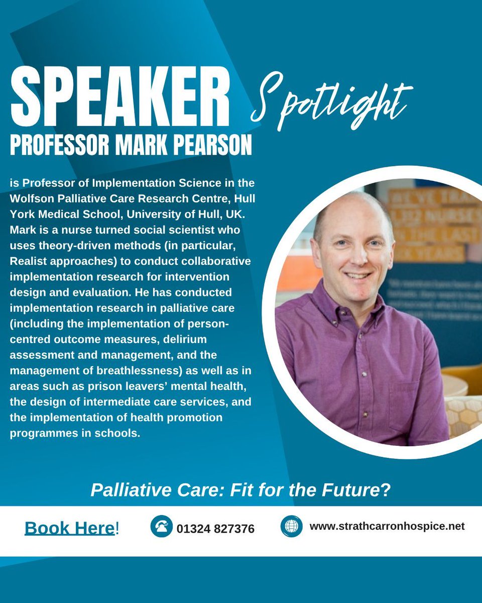 Learn more about our fantastic expert speakers appearing at our Strathcarron 'Palliative Care: Fit for the Future?' Conference 1&amp;2 October 2025.

Full info and tickets here ➡️ strathcarronhospice.net/Event/palliati…

#Strathcarron #Hospice #palliativecare #endoflife