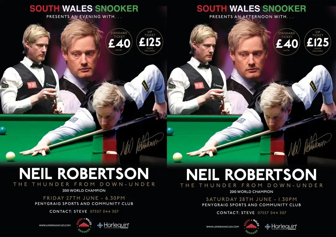 ABC Snooker Exhibitions (@abcsnookerex) on Twitter photo Only a few tickets left for Friday. Saturday is a sell-out!
Details π.
<a href="/nr147/">Neil Robertson OAM</a> Only a few tickets left for Friday. Saturday is a sell-out!
Details π.
<a href="/nr147/">Neil Robertson OAM</a>