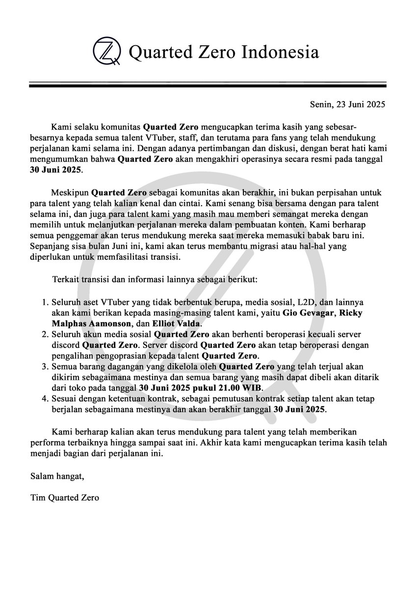 ⚠ [ANNOUNCEMENT] ⚠
 
Setiap perjalanan pasti punya titik akhir.