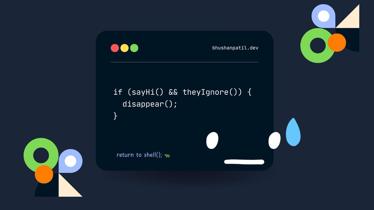 frontendgenius's tweet image. return to shell(); 🐢
👉 Free dev tools: frontendgenius.gumroad.com/l/toolkit
👉 Learn frontend, free: frontendgenius.gumroad.com/l/becomefronte…
#AwkwardDev #CodeLife #JavaScript
Follow For More