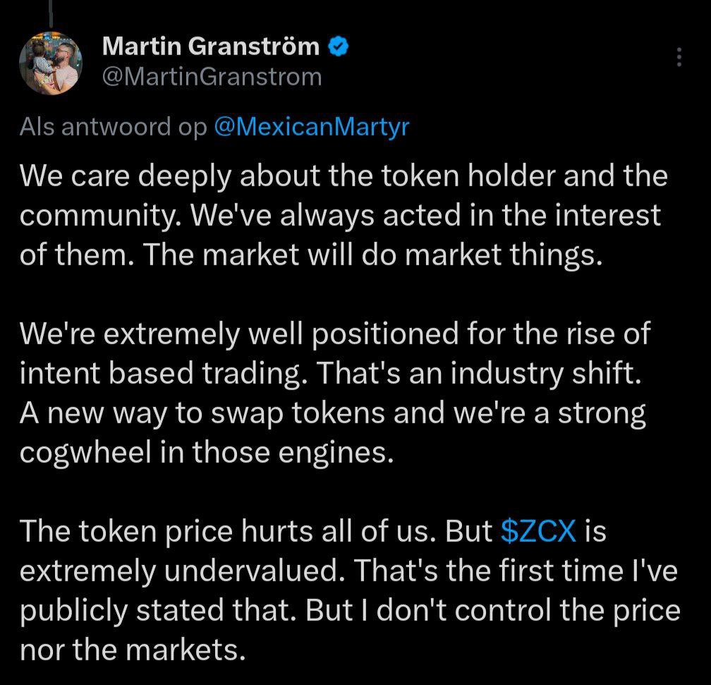 T1000003's tweet photo. Case in point. Usual ivory tower stuff from the boys. All the unnecessary changes in tokenomics, OTC deals, all the lies and false signaling, all the insanely bullish volume- and usage forecasts that weren’t even slightly close to reality, is just unnecessary noise apparently.
It’s all for the greater good, dumb bagholders just don’t get it. Obviously they “care deeply” about us LOL
You guys literally control the price with all the above @MartinGranstrom 🤌🏼
@seannogazen @Sim_Berglund @MetaMattz @ericzoo @gverdian @PadgettOng @yazidu7_ajay @SophieInBest