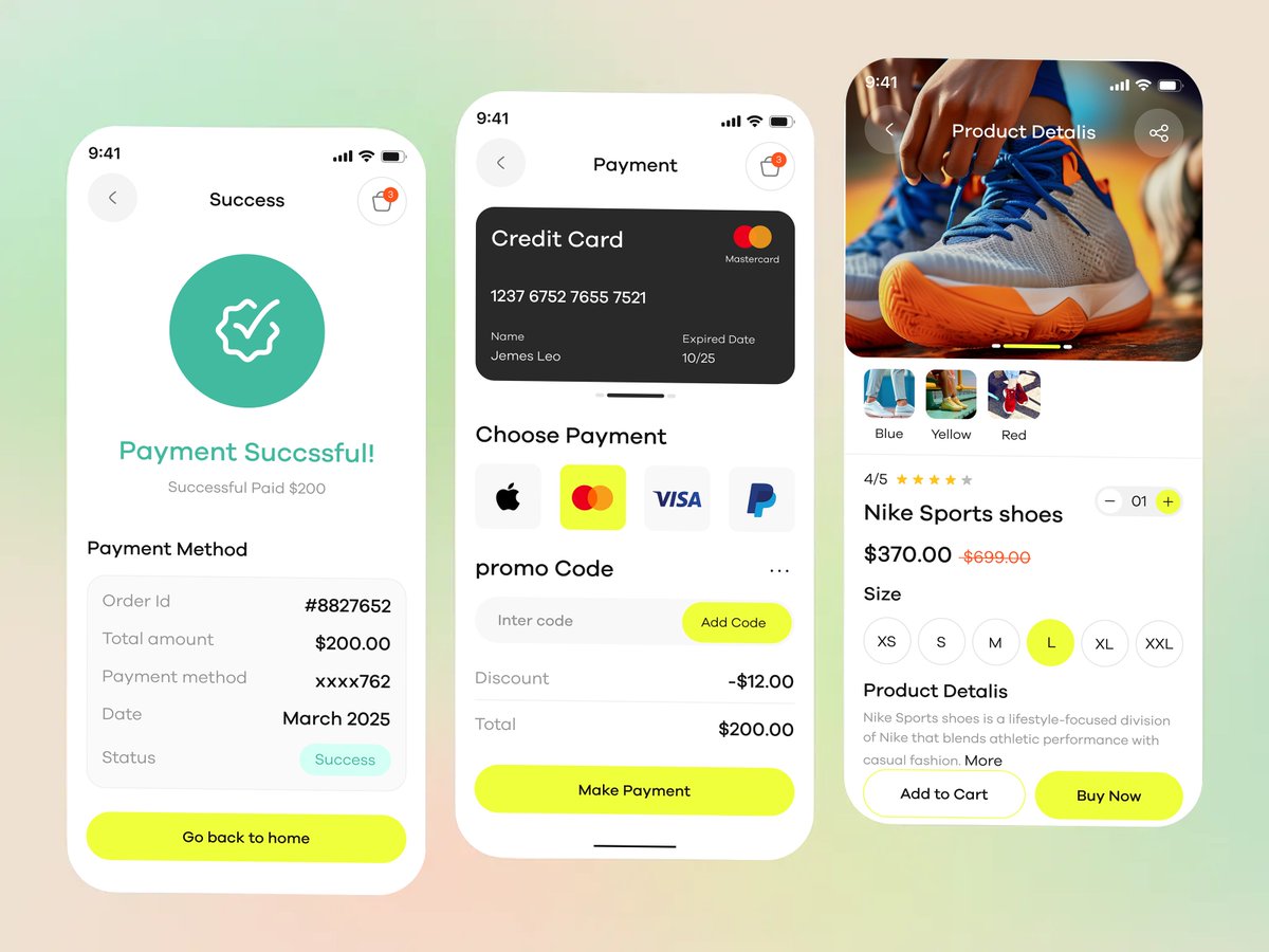 MdEmon469257's tweet photo. Excited to share my latest UI design for a Shop Mobile App! 📱 Make your project more awesome! 📷https://t.co/kseqBwhlMD Telegram: Telegram: Contact @emon3938 #mobileapp #mobileapp #ecommerceapp #shopapp #productdesign https://t.co/N1t3eL7NUs
