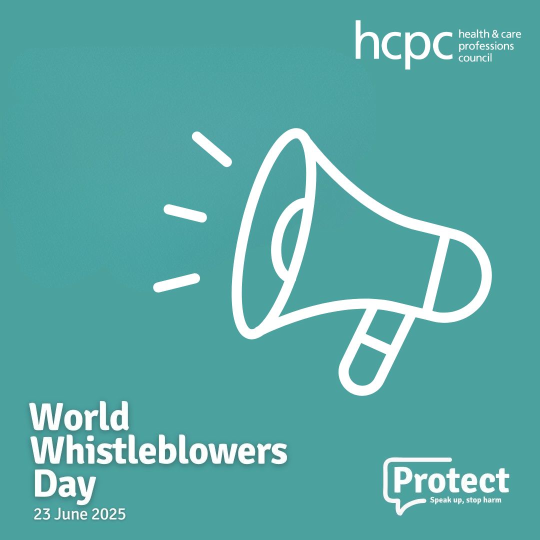 🗣️ Under UK law, the HCPC is a 'prescribed person', meaning workers can turn to us to report wrongdoing in the public interest.

Our guidance and protections are set out in our whistleblowing policy:

🔗 hcpc-uk.org/resources/poli…

#WorldWhistleblowersDay