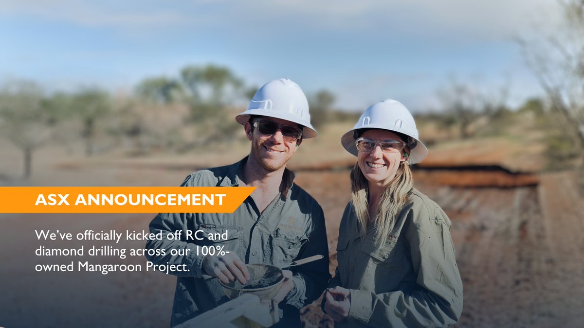 #Drills are turning at Mangaroon! Exploration Manager Nick and student geologist Emily are all smiles as we start targeting high-grade #gold, with rock chips already showing up to 155.5g/t Au.

🔗 dreadnoughtresources.com.au/announcements/….