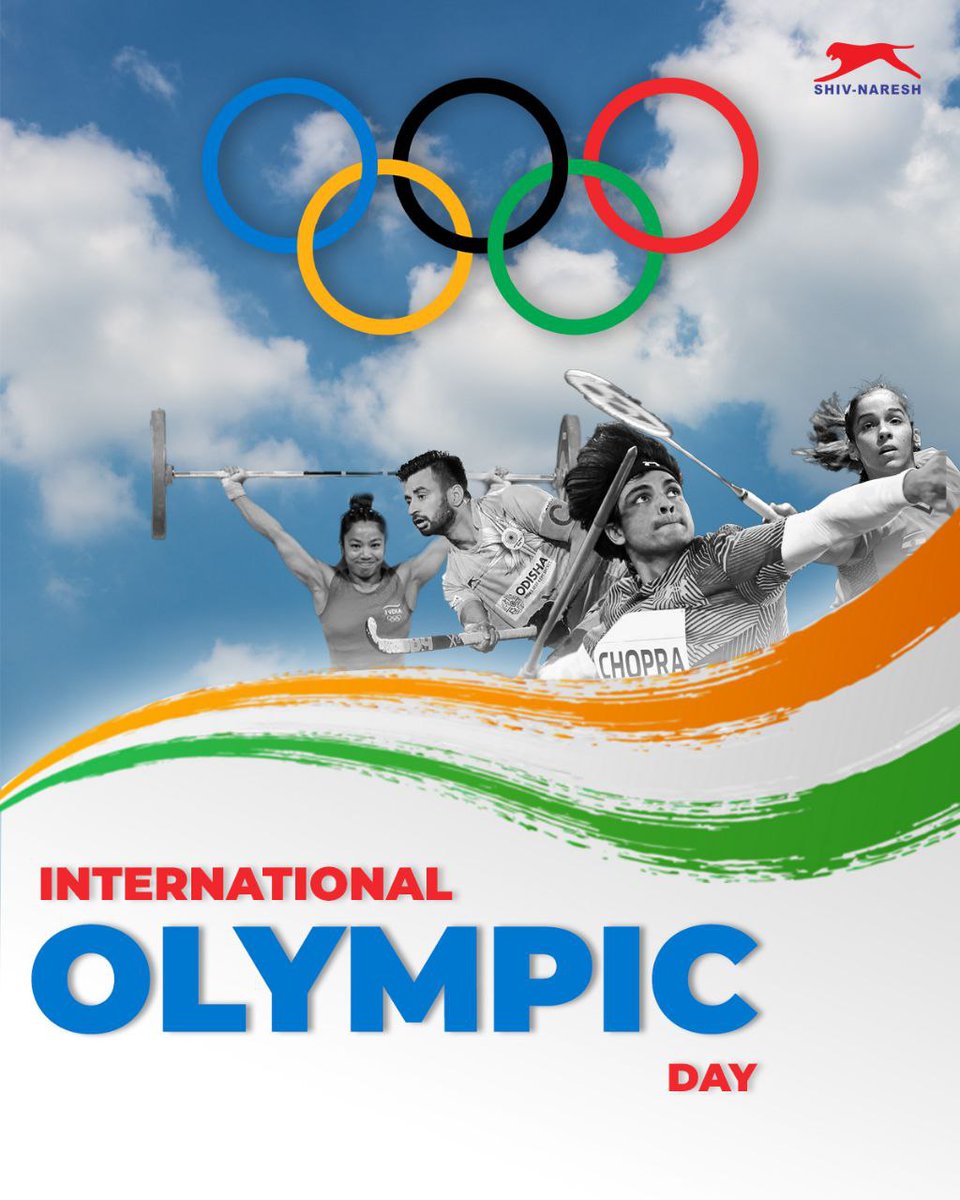 Happy #InternationalOlympicDay! 🏅
We move, we rise, we inspire.
Celebrating the Olympic values of Excellence, Friendship &amp; Respect, and the heroes who carry India forward 🇮🇳

#shivnaresh #Athletics #OlympicDay #SportsForever