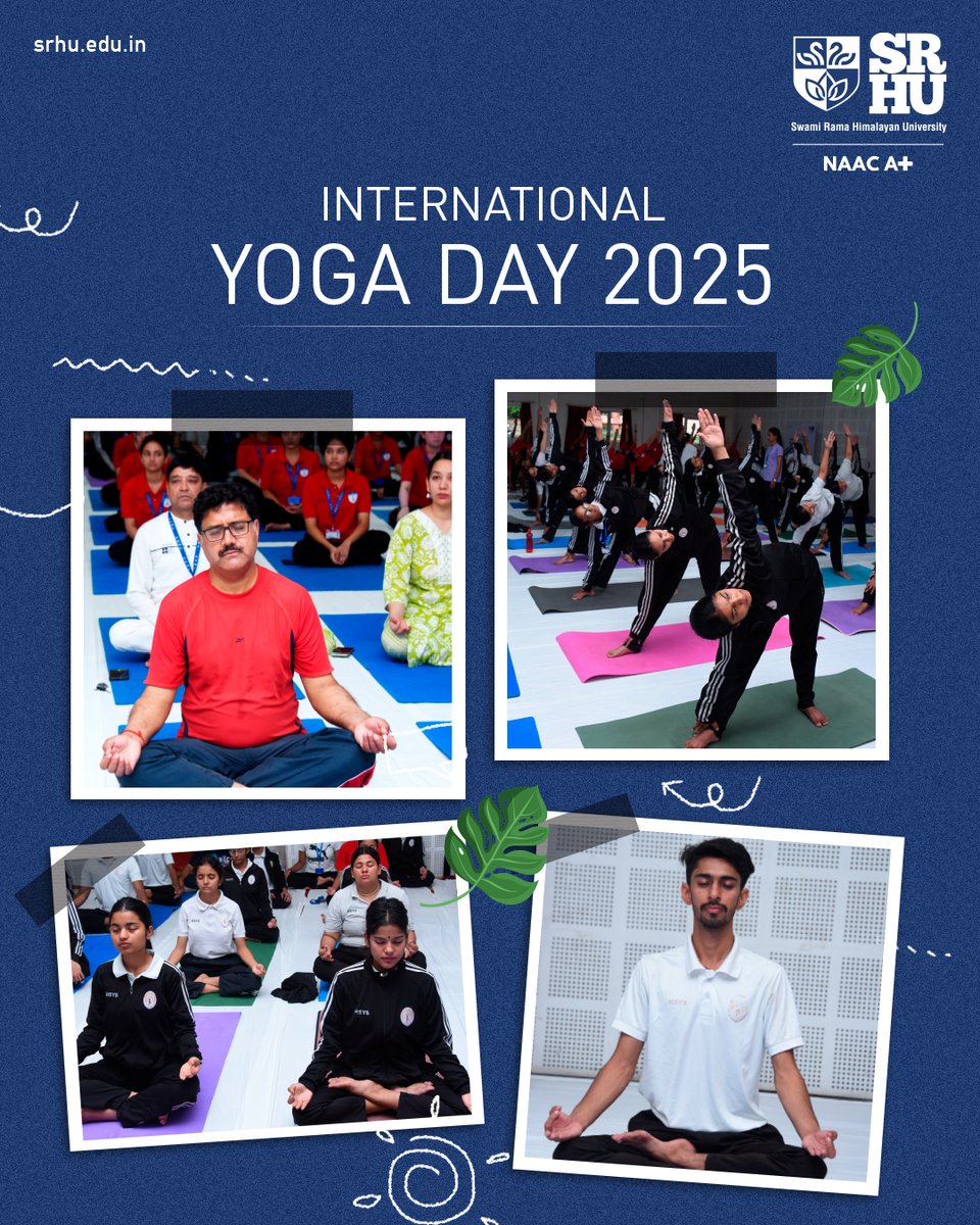 Embracing balance, mindfulness and well-being.
Yoga group sessions were conducted by yoga experts on the International Yoga Day 2025 at SRHU. Our Hon’ble President Dr. Vijay Dhasmana united on the mat with our students, faculty and staff. 
#Yoga #SRHU #InternationalYogaDay2025