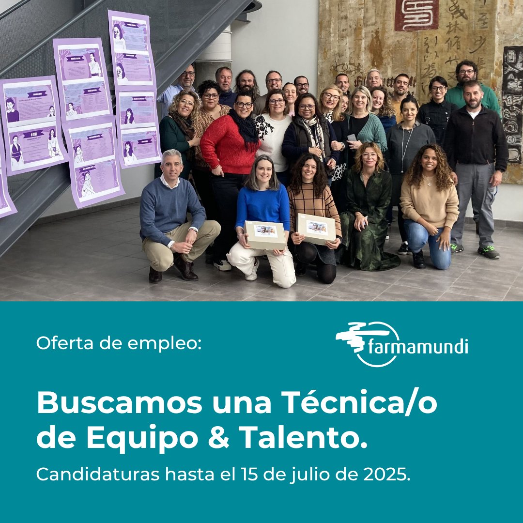 ¡Ampliamos equipo en @Farmamundi! 

📢 Buscamos a una #persona comprometida y con vocación para unirse como técnica/o a nuestro 'Equipo &amp; Talento'. #Empleo 

Mira las condiciones de esta nueva #OfertaDeEmpleo: farmaceuticosmundi.org/empleo-tecnica…
